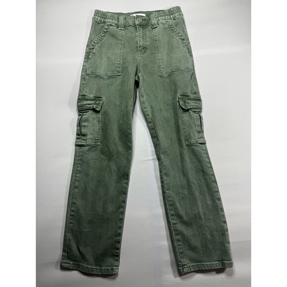 Vervet Women's Green Straight Leg Cargo Stretch Denim Jeans - Size 26 (27x28.5) - Picture 1 of 4